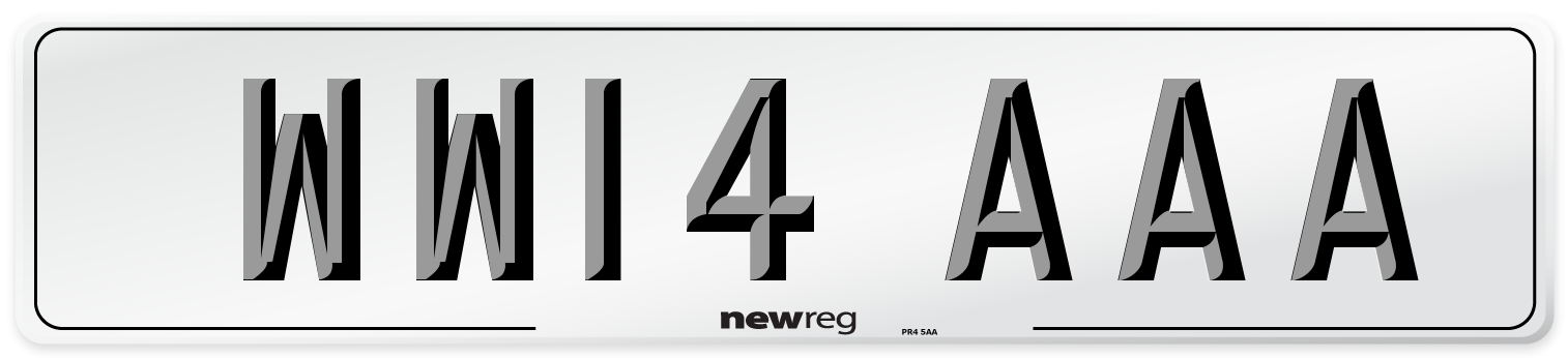 WW14 AAA Number Plate from New Reg